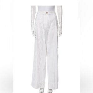 A.L.C. White High-Waisted Wide-Leg Pants size 14